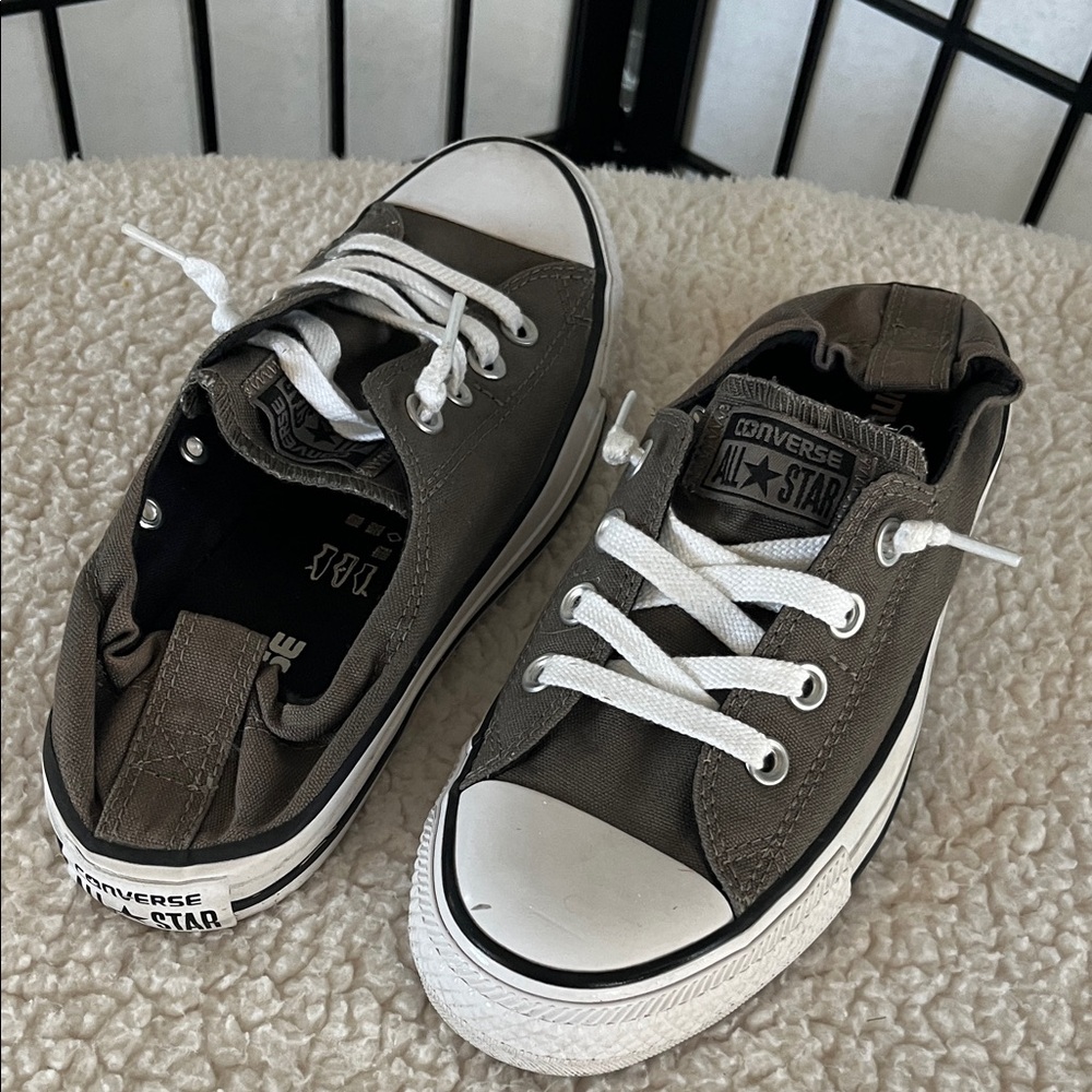Converse Gray Low-Top Sneakers with White Accents